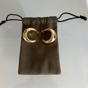 SHASHI 14K Gold-Plated Tsuki Hoops